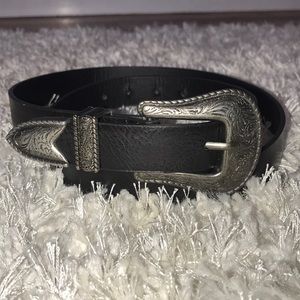 Black and Silver Cowboy Style Belt